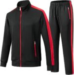 Men’s 2-Piece Tracksuit – Athletic Style with Bold Red Accents