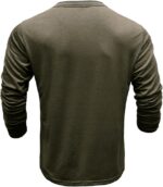 Men’s 2025 Casual Long-Sleeve Fashion Muscle Fit Pure Color Shirt | Trendy Round-Neck Top - Image 3