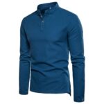 Men’s Elegant Casual Modern Henley Shirt with Button Placket | Versatile Styling