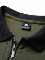 Refined Casual Comfort: Men’s Long Sleeve Polo Shirt with Horse Print - Image 5