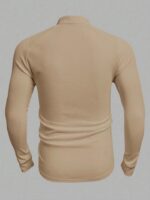 Men’s Solid Color Bandage Stand Collar Long Sleeve Knitted Casual T-Shirt - Image 3