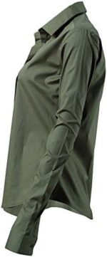 Blouse Women’s Shirt Basic Kent Collar Elegant OL Work Slim Fit Long Sleeve Stretch Formal Shirts - Image 3