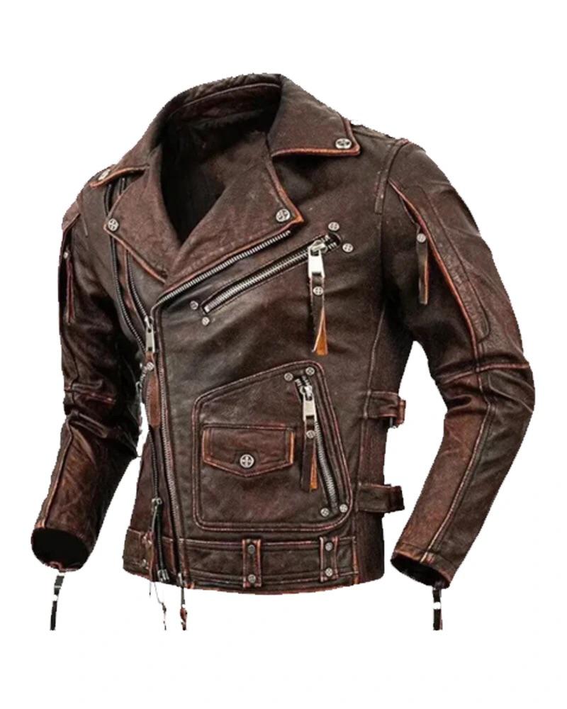 WhatsApp-Image-2025-02-02-at-22.46.25_285e0bc3 Men Genuine Cowhide Motorcycle Jacket Men’s Vintage Brown Padded Leather Biker Jacket – Distressed Motorcycle Armor Style - Image 1